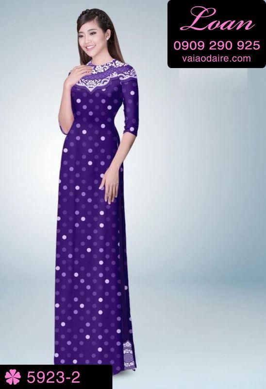 Vải áo dài chấm bi