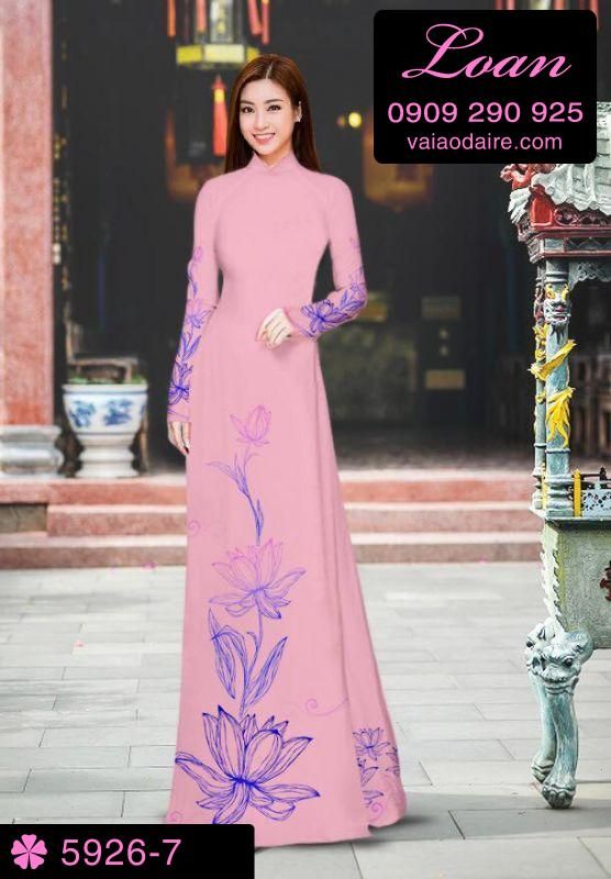 Vải áo dài hoa Sen