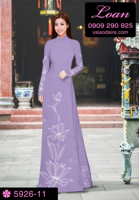 Vải áo dài hoa Sen