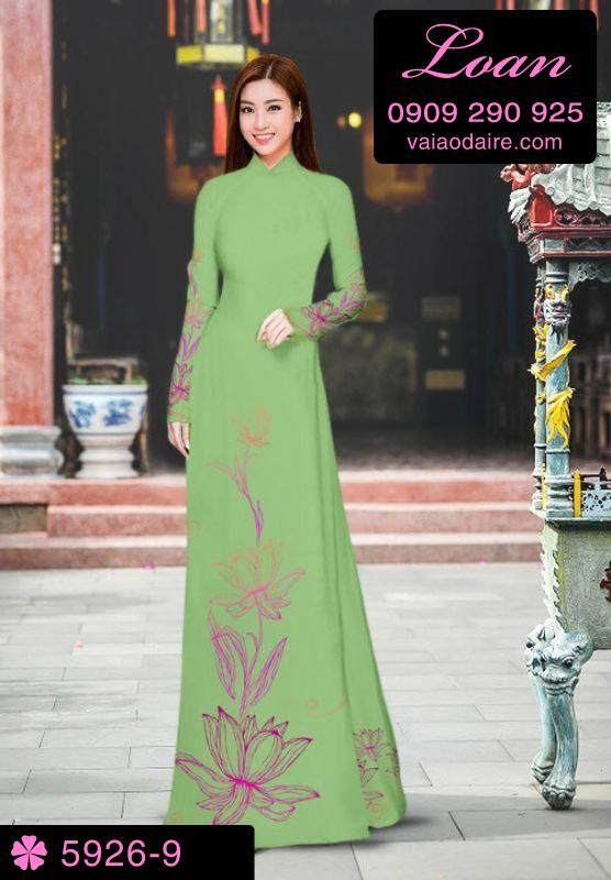 Vải áo dài hoa Sen