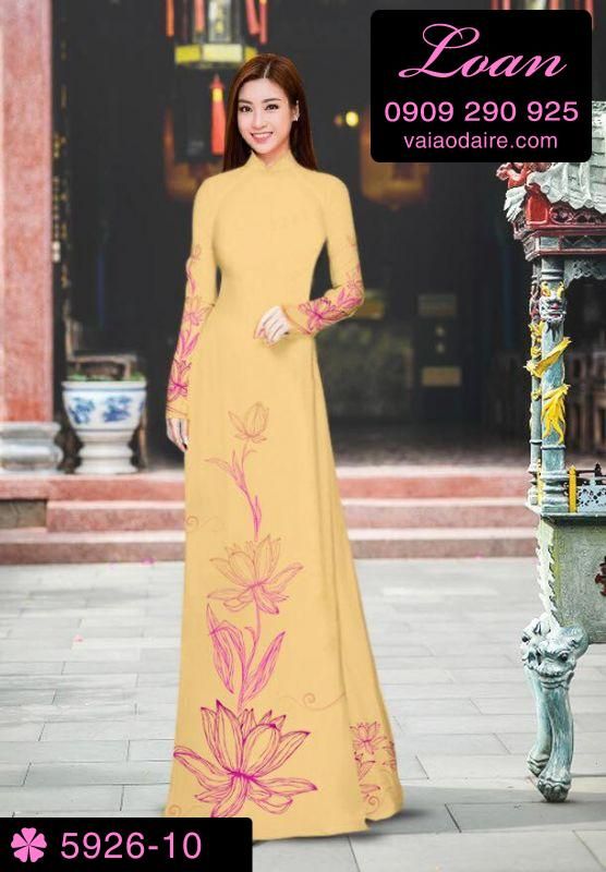 Vải áo dài hoa Sen