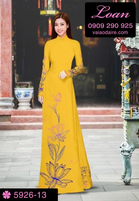 Vải áo dài hoa Sen