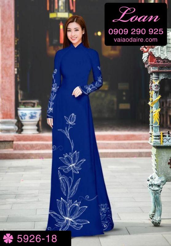 Vải áo dài hoa Sen