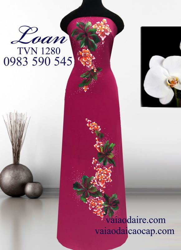 Vải áo dài vẽ nổi 3D