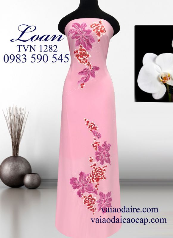 Vải áo dài vẽ nổi 3D