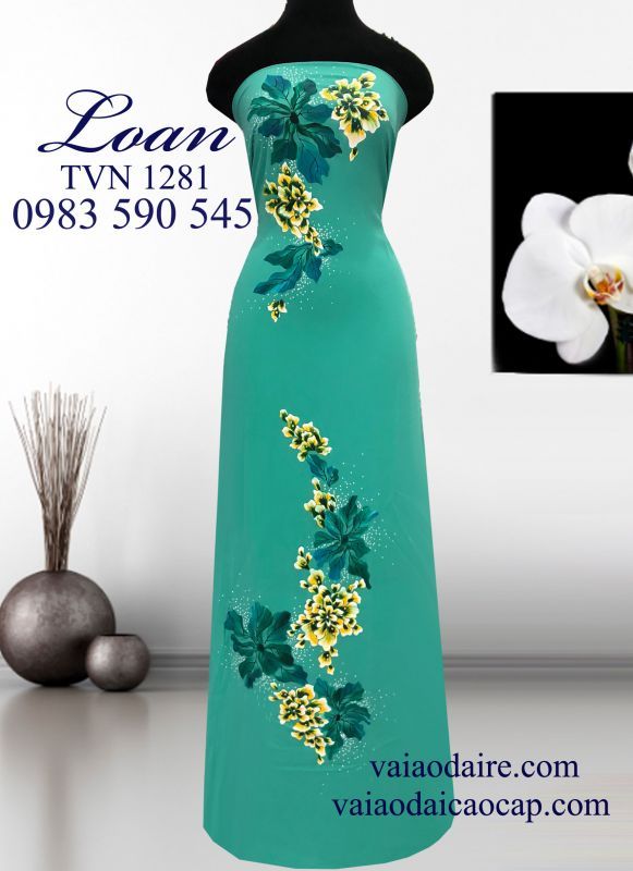 Vải áo dài vẽ nổi 3D