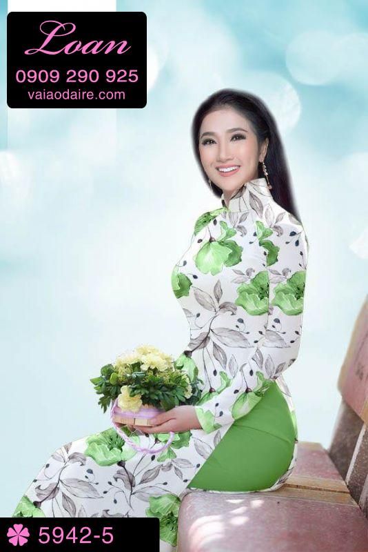 Vải áo dài hoa toàn thân