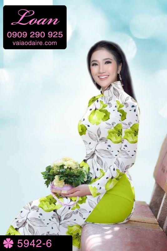 Vải áo dài hoa toàn thân