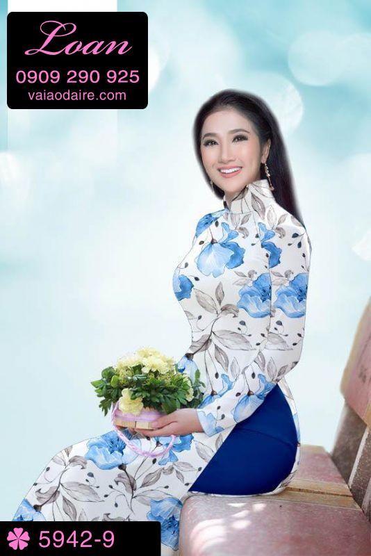 Vải áo dài hoa toàn thân