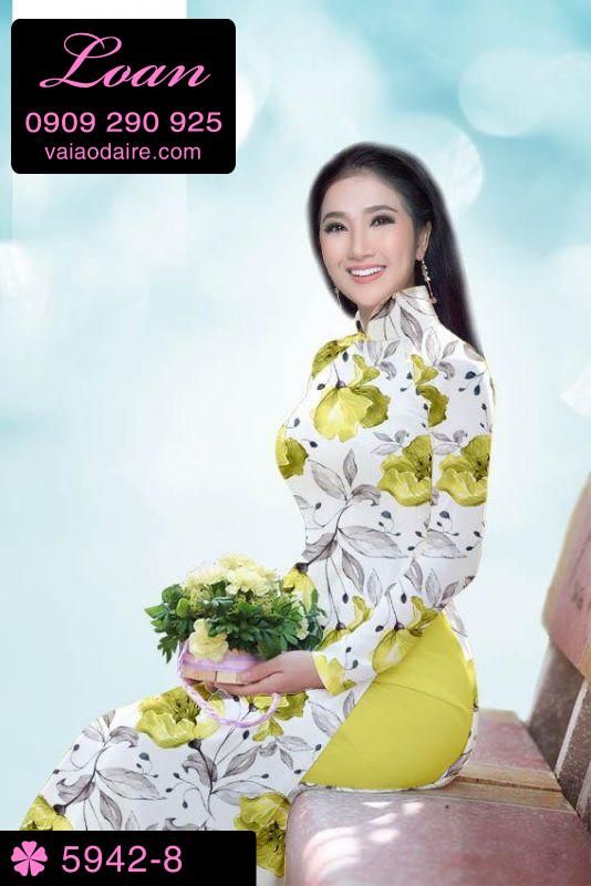Vải áo dài hoa toàn thân