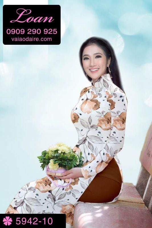 Vải áo dài hoa toàn thân
