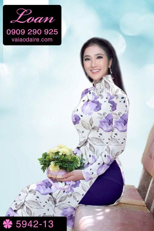 Vải áo dài hoa toàn thân