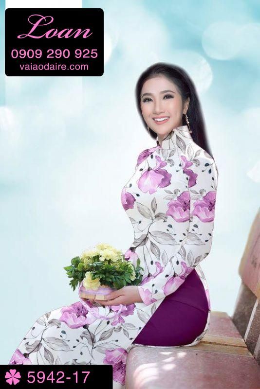 Vải áo dài hoa toàn thân