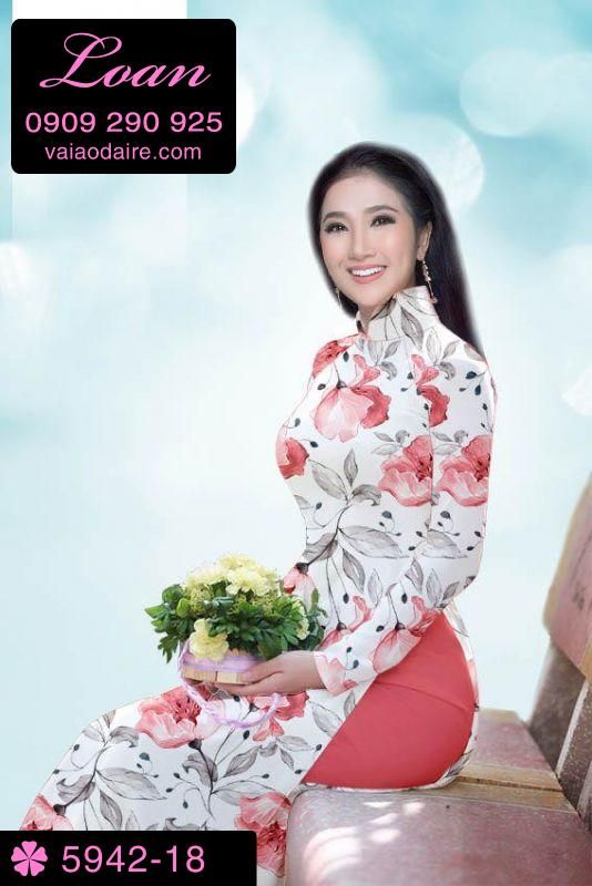 Vải áo dài hoa toàn thân