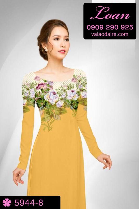Vải áo dài hoa Hồng