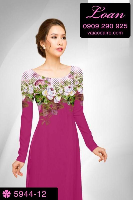 Vải áo dài hoa Hồng