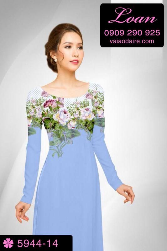 Vải áo dài hoa Hồng