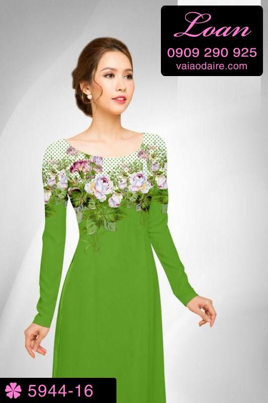 Vải áo dài hoa Hồng