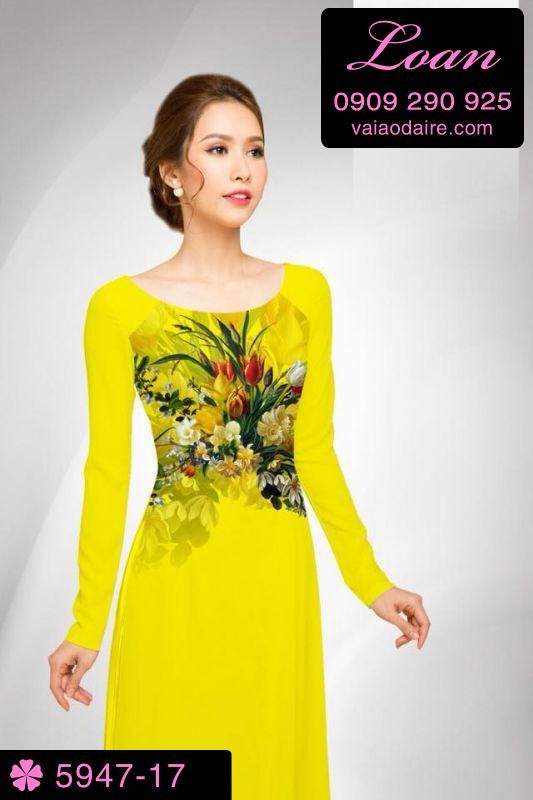 Vải áo dài hoa chùm