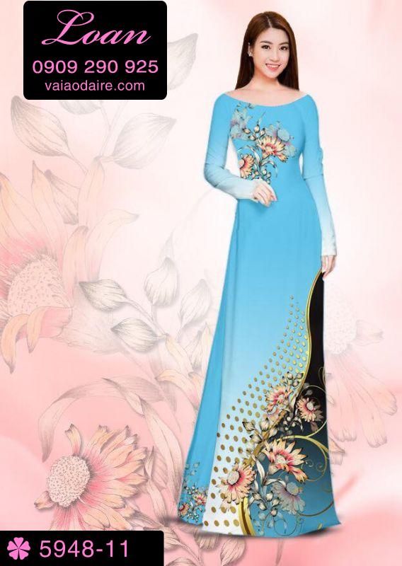 Vải áo dài hoa chạy dọc
