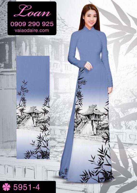 Vải áo dài phong cảnh