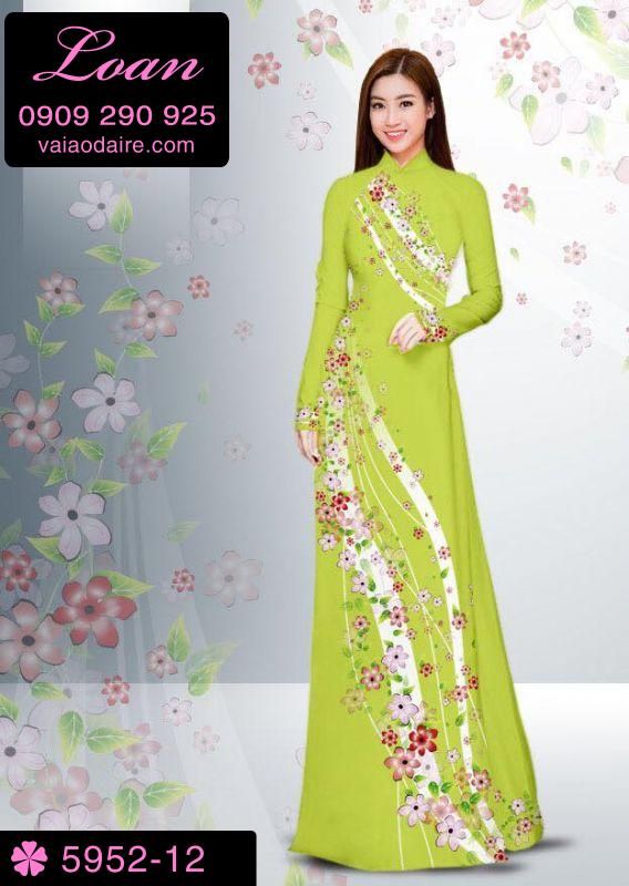 Vải áo dài hoa chạy dọc