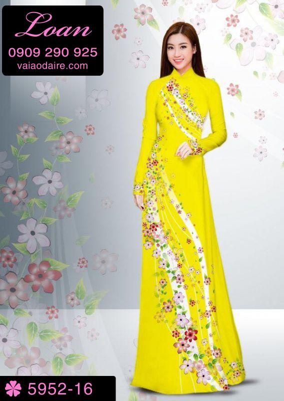 Vải áo dài hoa chạy dọc