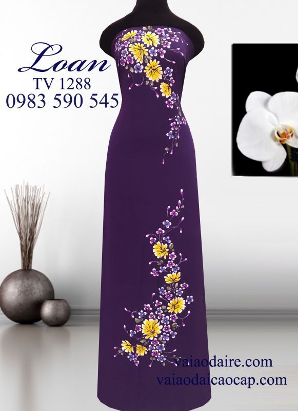 Vải áo dài vẽ nổi 3D