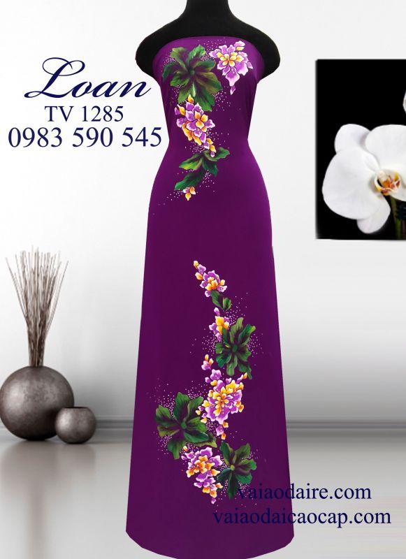 Vải áo dài vẽ nổi 3D