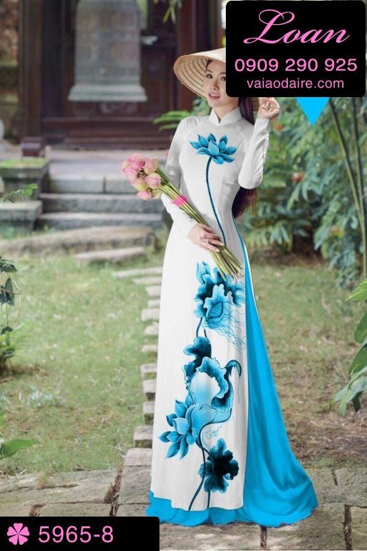 Vải áo dài hoa Sen