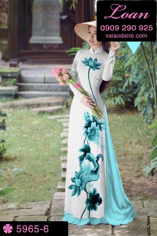 Vải áo dài hoa Sen
