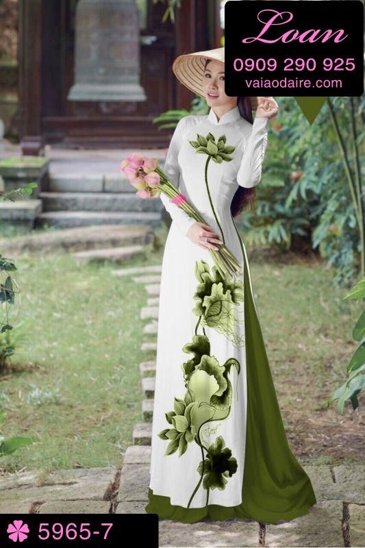 Vải áo dài hoa Sen