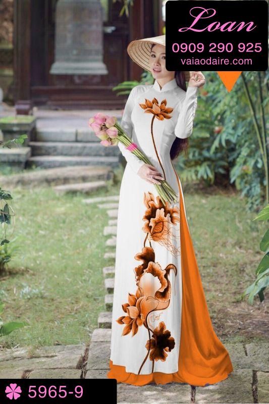Vải áo dài hoa Sen