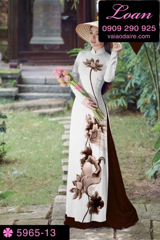 Vải áo dài hoa Sen