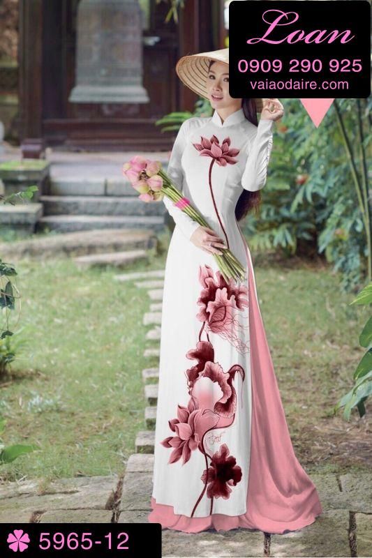 Vải áo dài hoa Sen