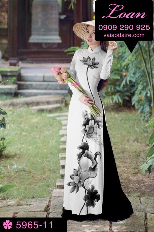 Vải áo dài hoa Sen