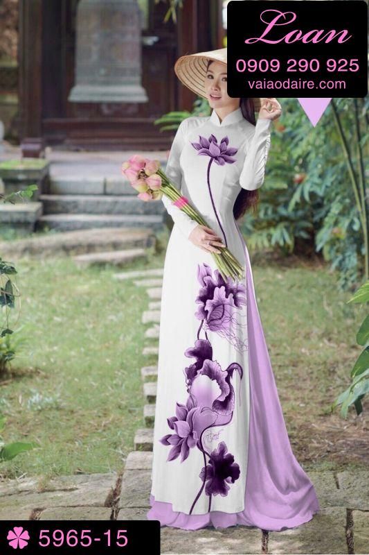 Vải áo dài hoa Sen