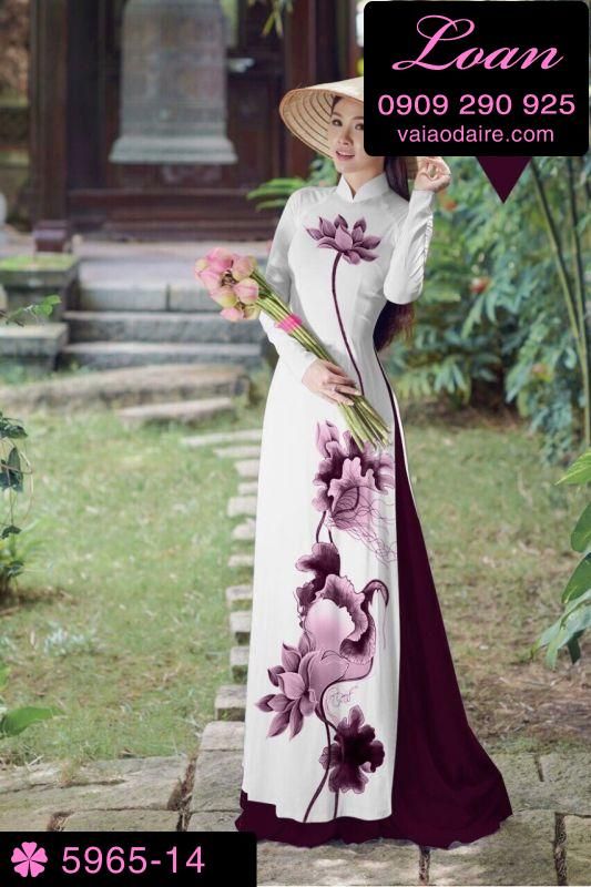 Vải áo dài hoa Sen