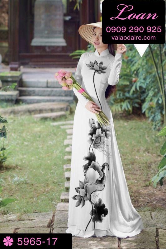 Vải áo dài hoa Sen
