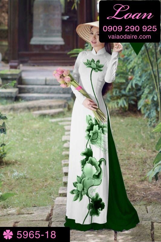 Vải áo dài hoa Sen