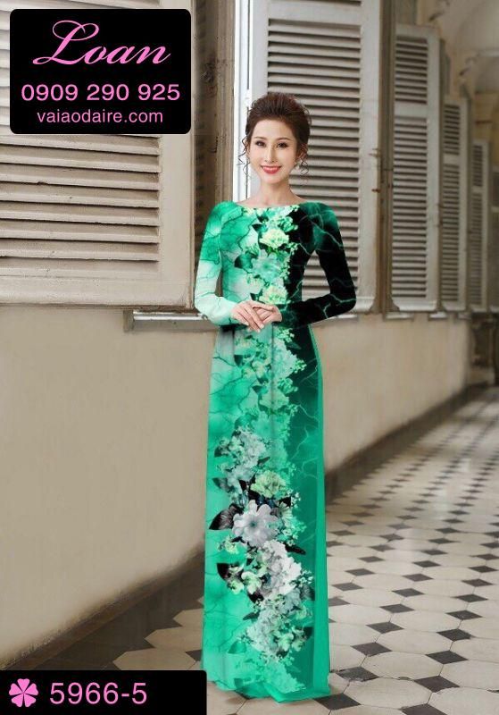 Vải áo dài hoa toàn thân