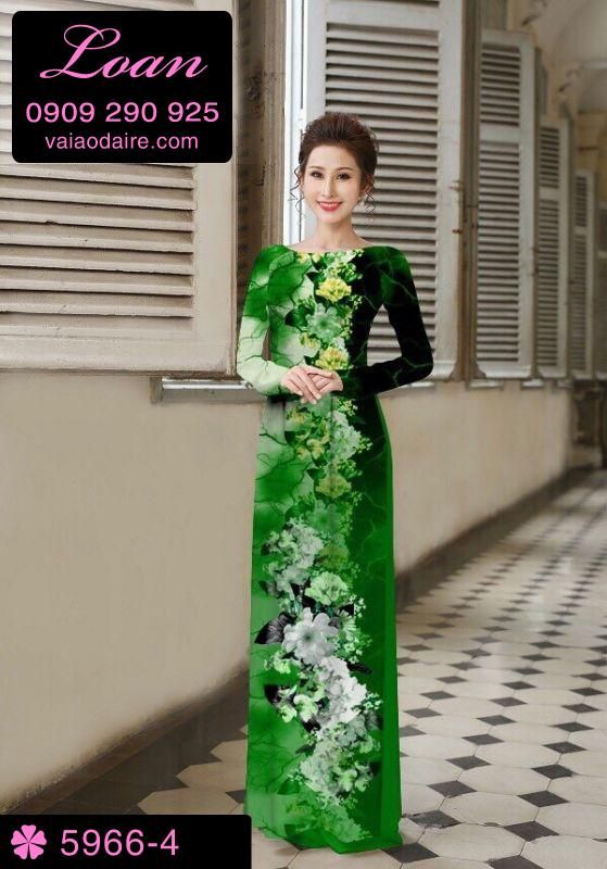 Vải áo dài hoa toàn thân