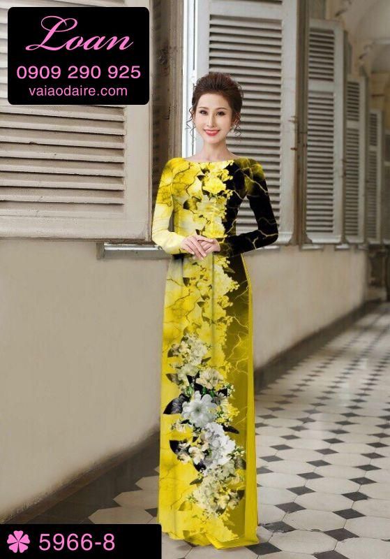 Vải áo dài hoa toàn thân