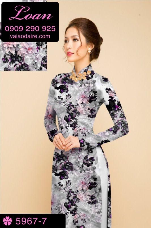 Vải áo dài hoa nhí
