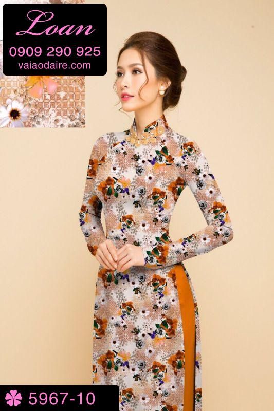 Vải áo dài hoa nhí