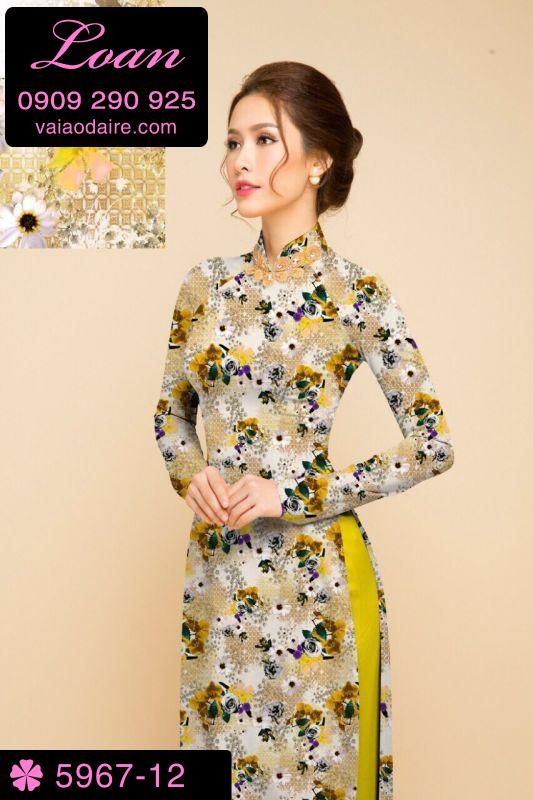 Vải áo dài hoa nhí