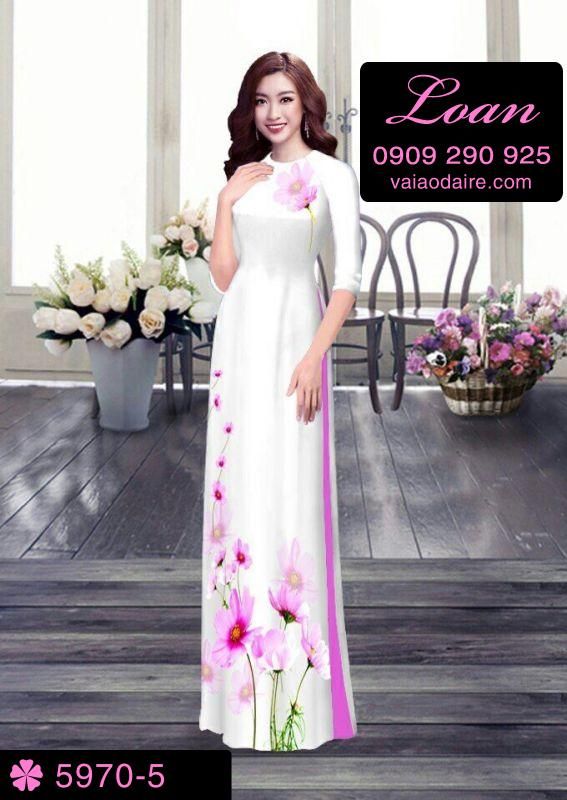 Vải áo dài hoa 3D