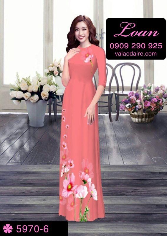 Vải áo dài hoa 3D