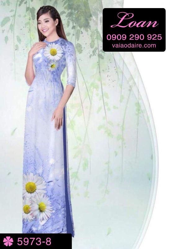 Vải áo dài hoa Cúc
