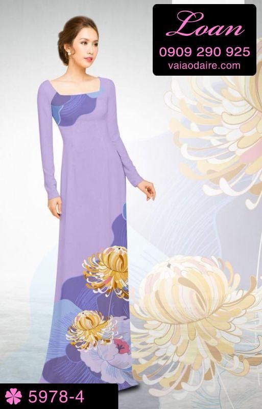 Vải áo dài hoa 3D